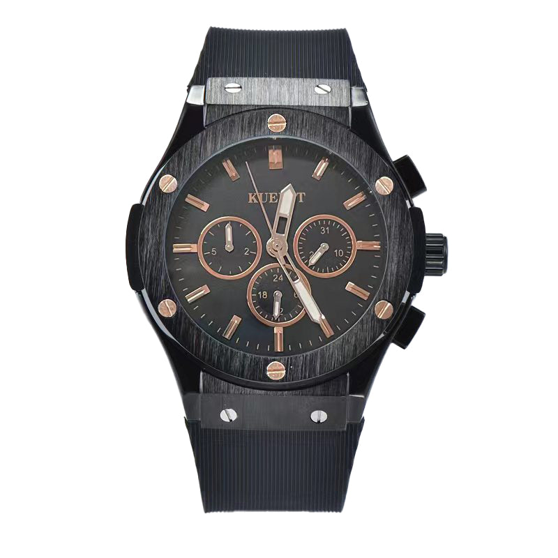 KUERST brand men's tape automatic mechanical watch six-pin design super multi-functional waterproof/pointer luminous/calendar/week /24 hours, using the latest wormhole new concept designed into the trend of all the watches