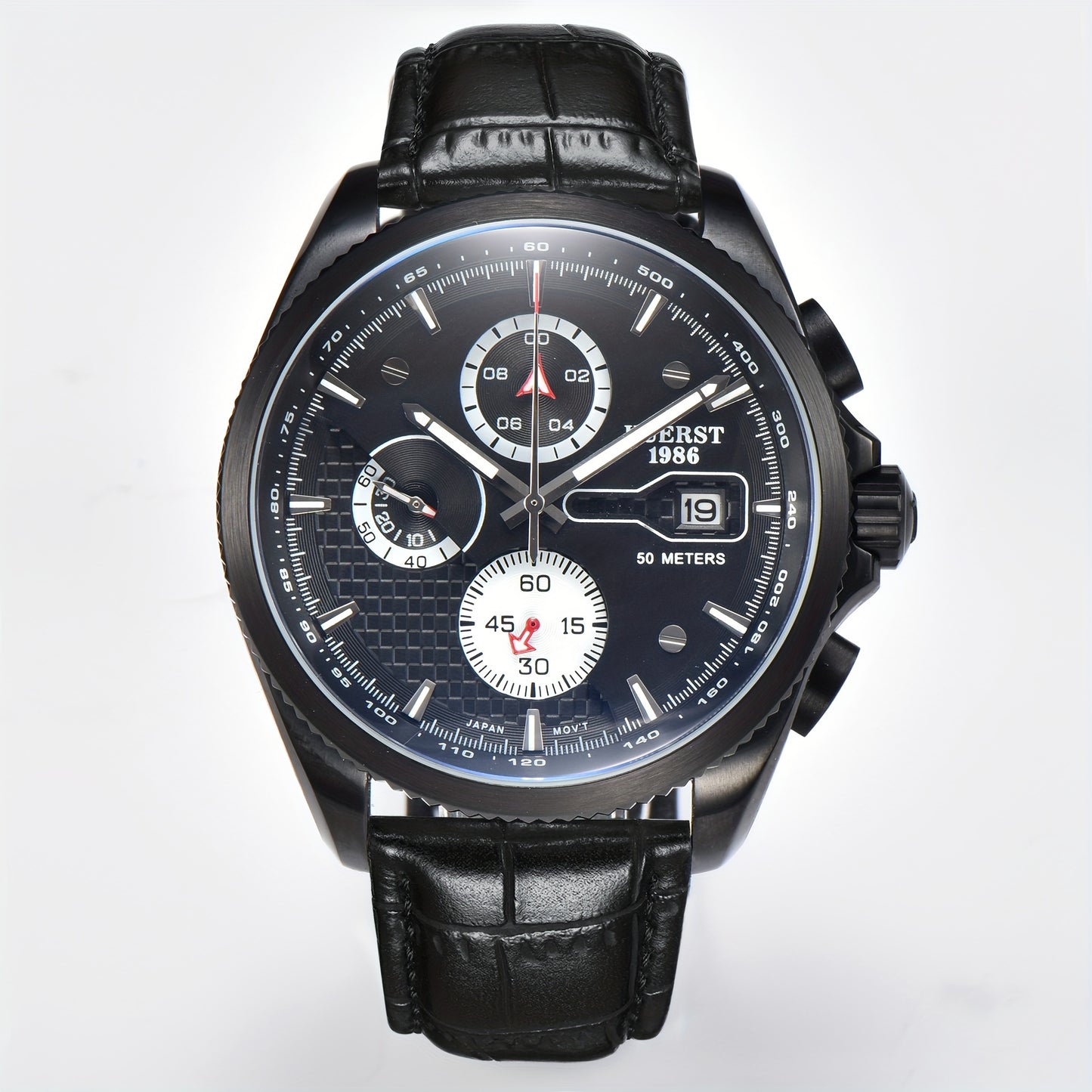 KUERST official authentic 2025 hot men's belt six pins three eyes large dial quartz watch multi-functional timing/calendar pointer business trend Top ten brand watches, so that you have a refined and elegant appearance level