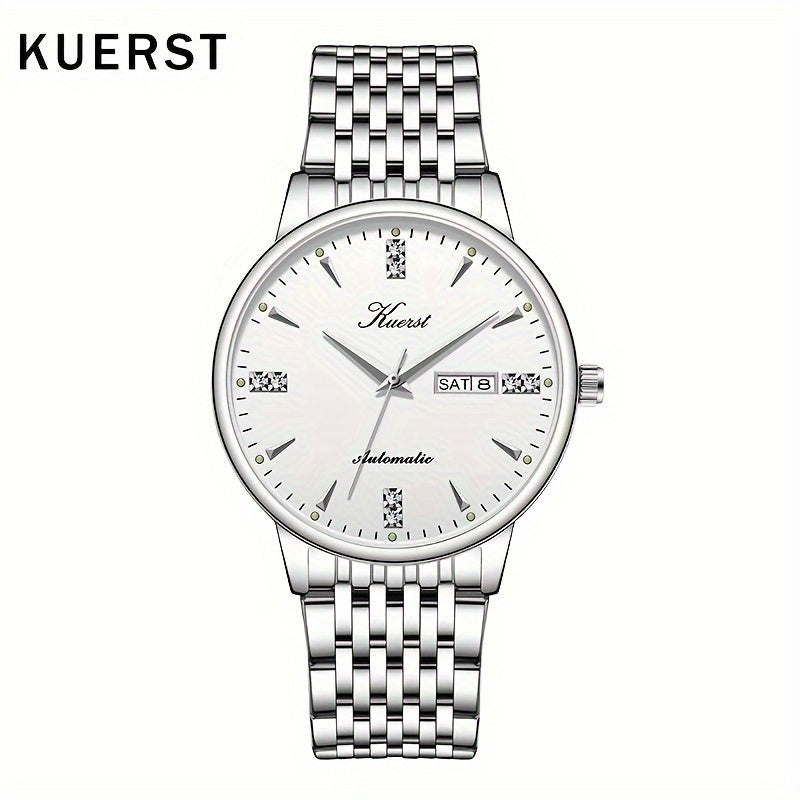 KUERST brand 2025 latest products men's steel belt automatic mechanical watch multi-functional high-end atmosphere business classic brand watch, suitable as a holiday gift to give people the first choice