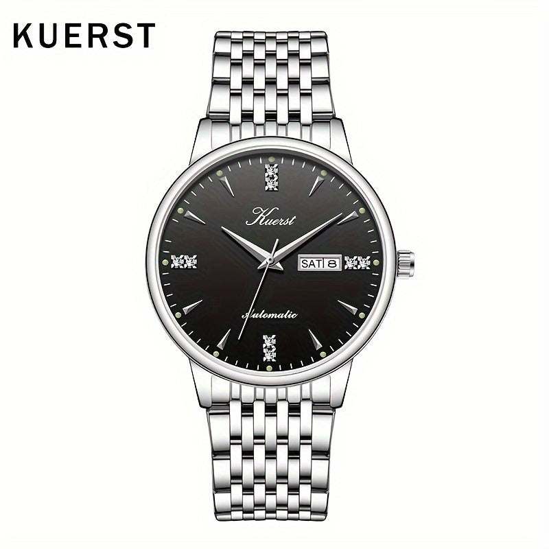 KUERST brand 2025 latest products men's steel belt automatic mechanical watch multi-functional high-end atmosphere business classic brand watch, suitable as a holiday gift to give people the first choice