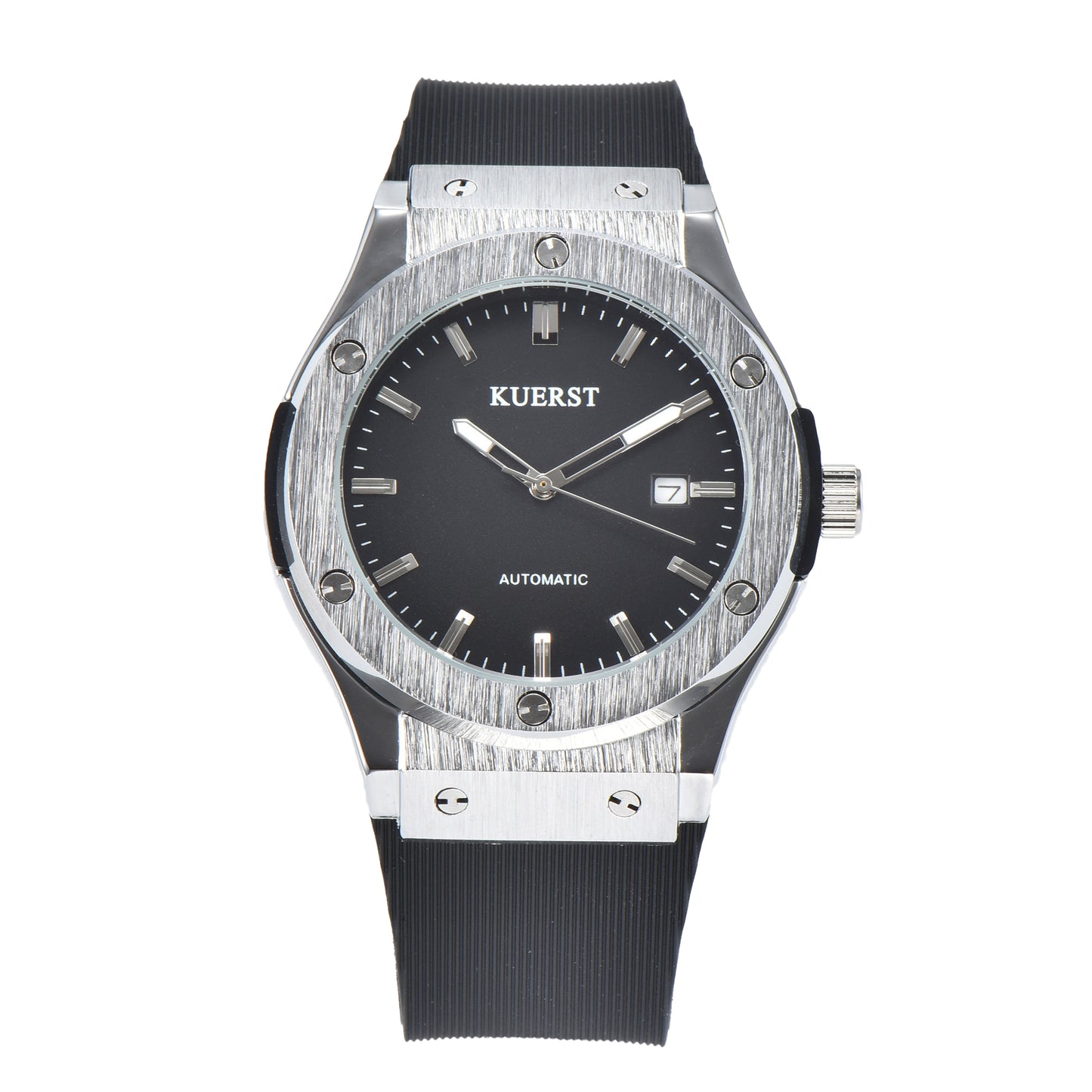 KUERST brand men's tape automatic mechanical watch with glow-in-the-dark/calendar functions classic simple three-pin all-in-one business and leisure watch, suitable for outdoor sports training camping camping and other occasions to wear