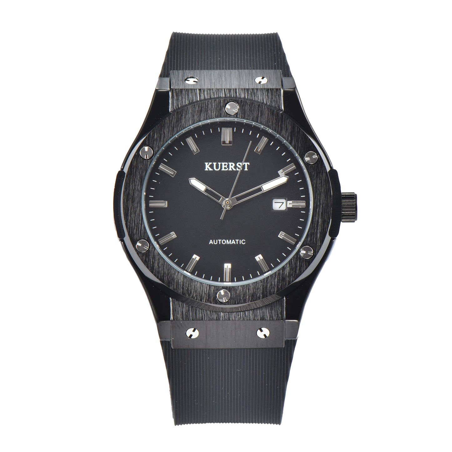 KUERST brand men's tape automatic mechanical watch with glow-in-the-dark/calendar functions classic simple three-pin all-in-one business and leisure watch, suitable for outdoor sports training camping camping and other occasions to wear