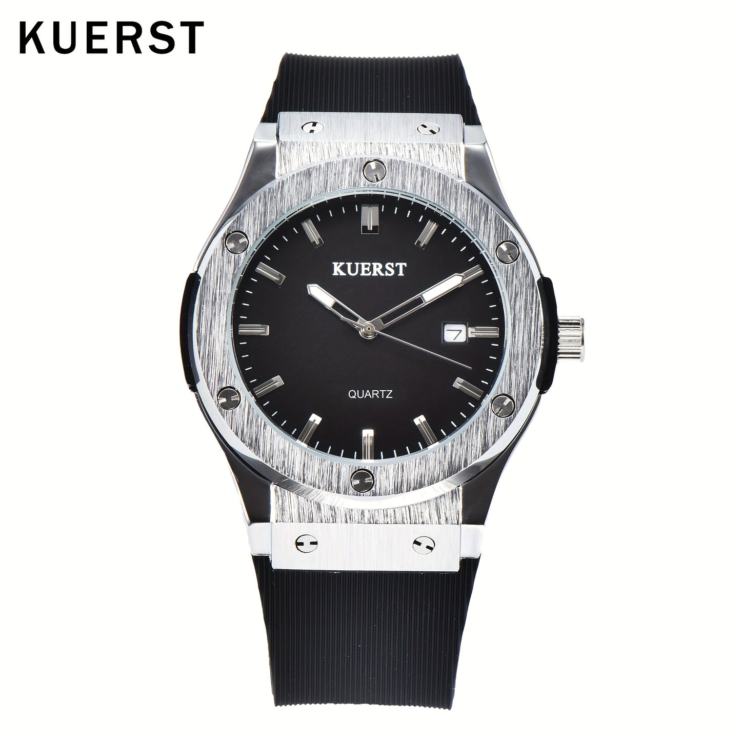 KUERST brand men's simple three-pin tape quartz watch trend classic personality fashion with pointer luminous/calendar function all-in-one leisure watch, heavy metal core element design to enhance the overall aura