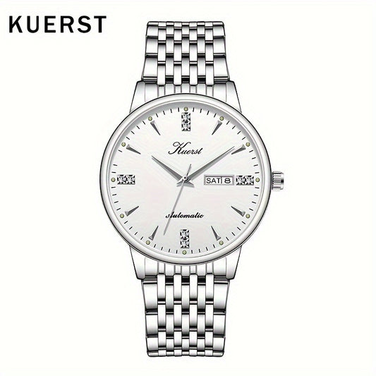 KUERST brand 2025 latest products men's steel belt automatic mechanical watch multi-functional high-end atmosphere business classic brand watch, suitable as a holiday gift to give people the first choice
