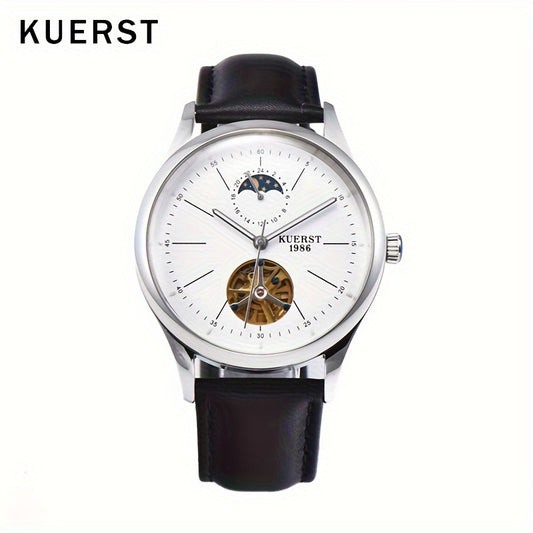 KUERST brand 2025 expensive hot series men's leather belt automatic mechanical watch with night and night stars and carved gold machine luminous a variety of functions business leisure watches suitable for a variety of occasions to wear